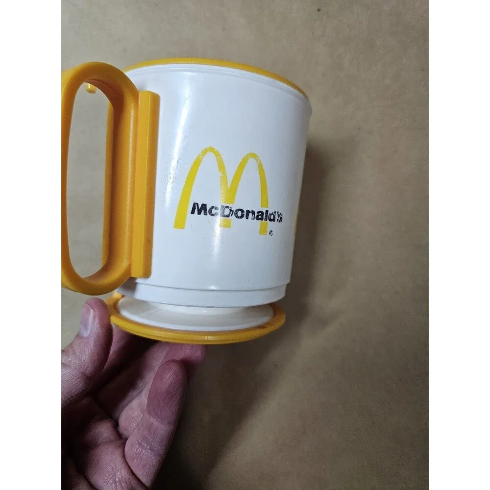 McDonald's Golden Arches Logo Plastic Cup Mug, White & Yellow
